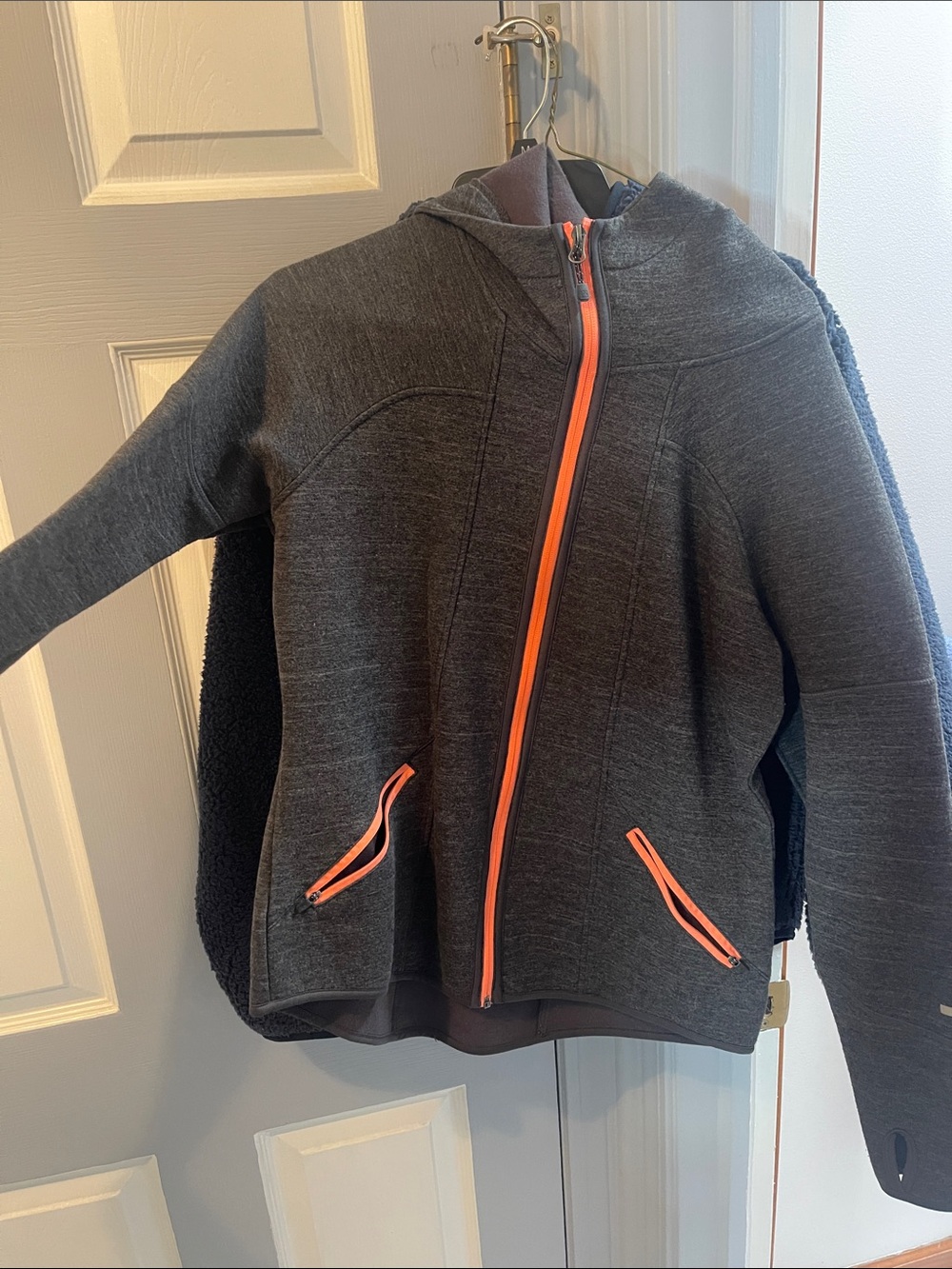 Avalanche Dark Gray Ski Jacket with Orange Trim